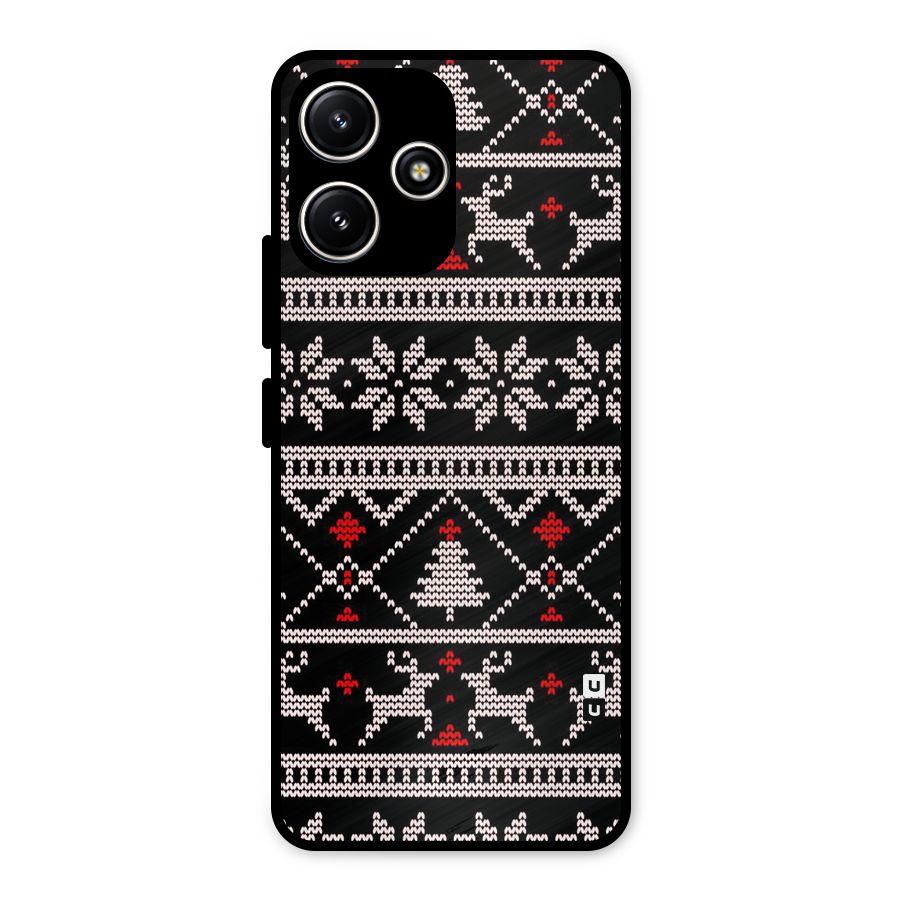 Christmas Seamless Aztec Metal Back Case for Poco M6 Pro