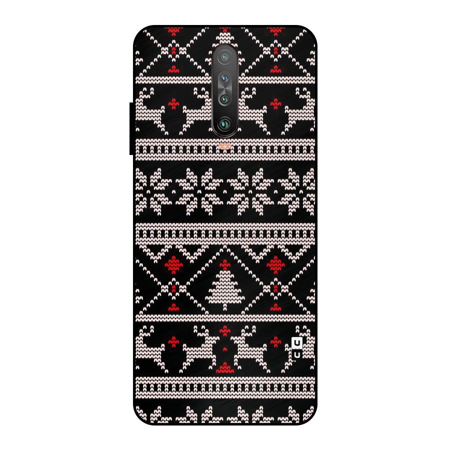 Christmas Seamless Aztec Metal Back Case for Poco X2