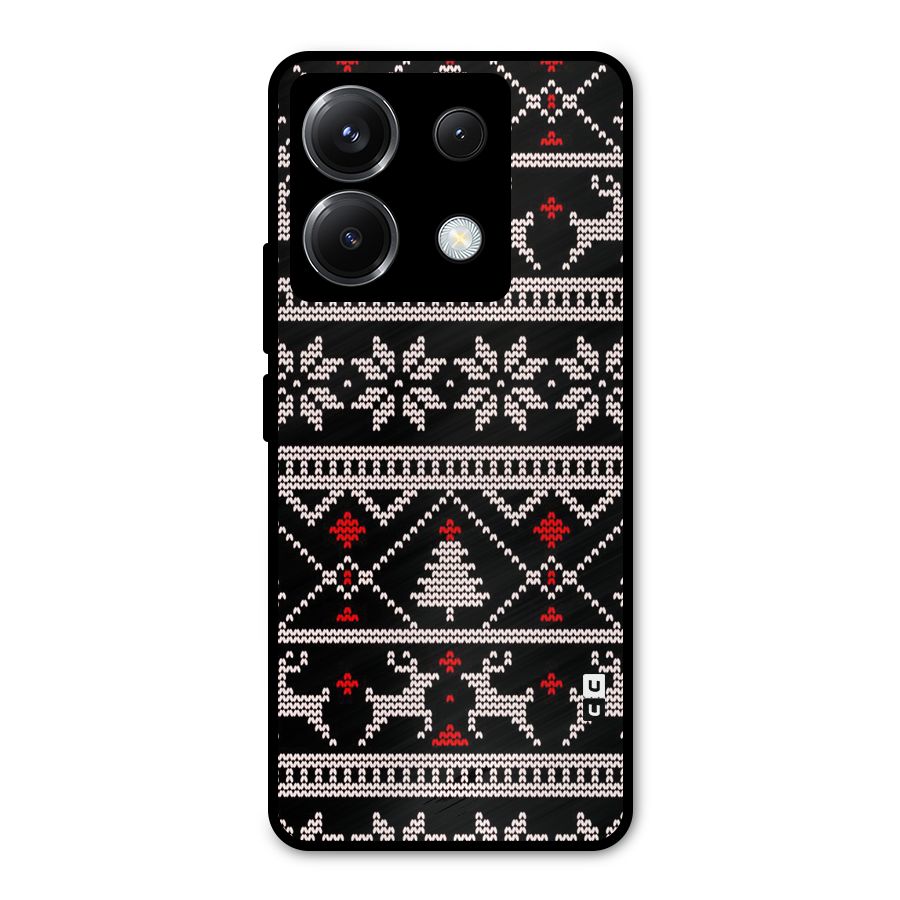 Christmas Seamless Aztec Metal Back Case for Poco X6