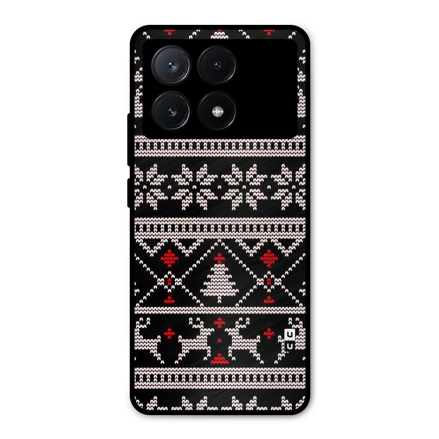 Christmas Seamless Aztec Metal Back Case for Poco X6 Pro