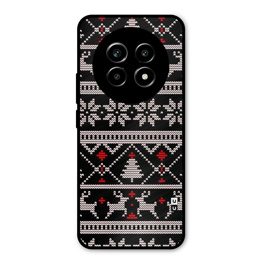 Christmas Seamless Aztec Metal Back Case for Realme 14 Pro Lite