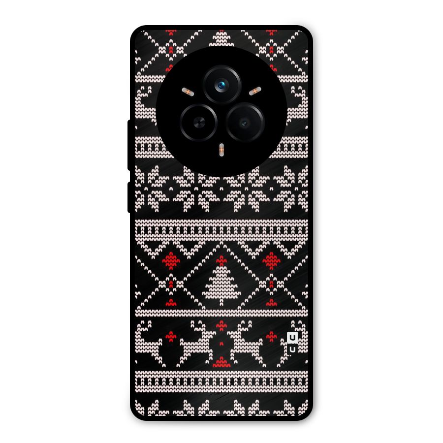 Christmas Seamless Aztec Metal Back Case for Realme 14 Pro Plus