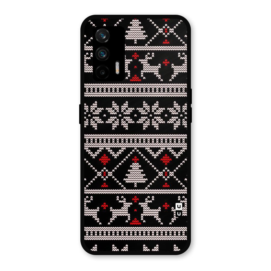 Christmas Seamless Aztec Metal Back Case for Realme GT 5G