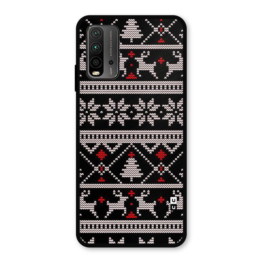 Christmas Seamless Aztec Metal Back Case for Redmi 9 Power