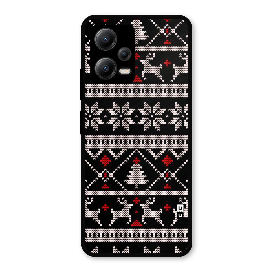 Christmas Seamless Aztec Metal Back Case for Redmi Note 12 5G