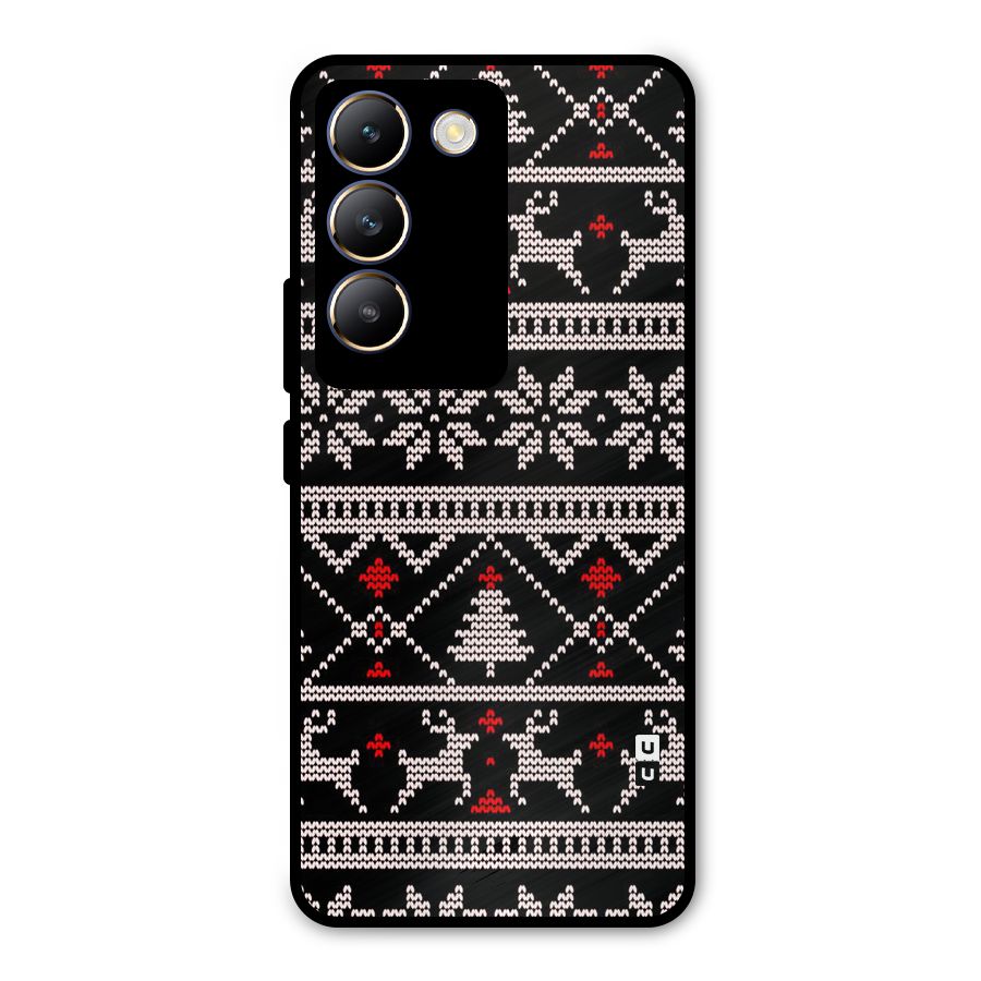 Christmas Seamless Aztec Metal Back Case for Vivo T3 5G