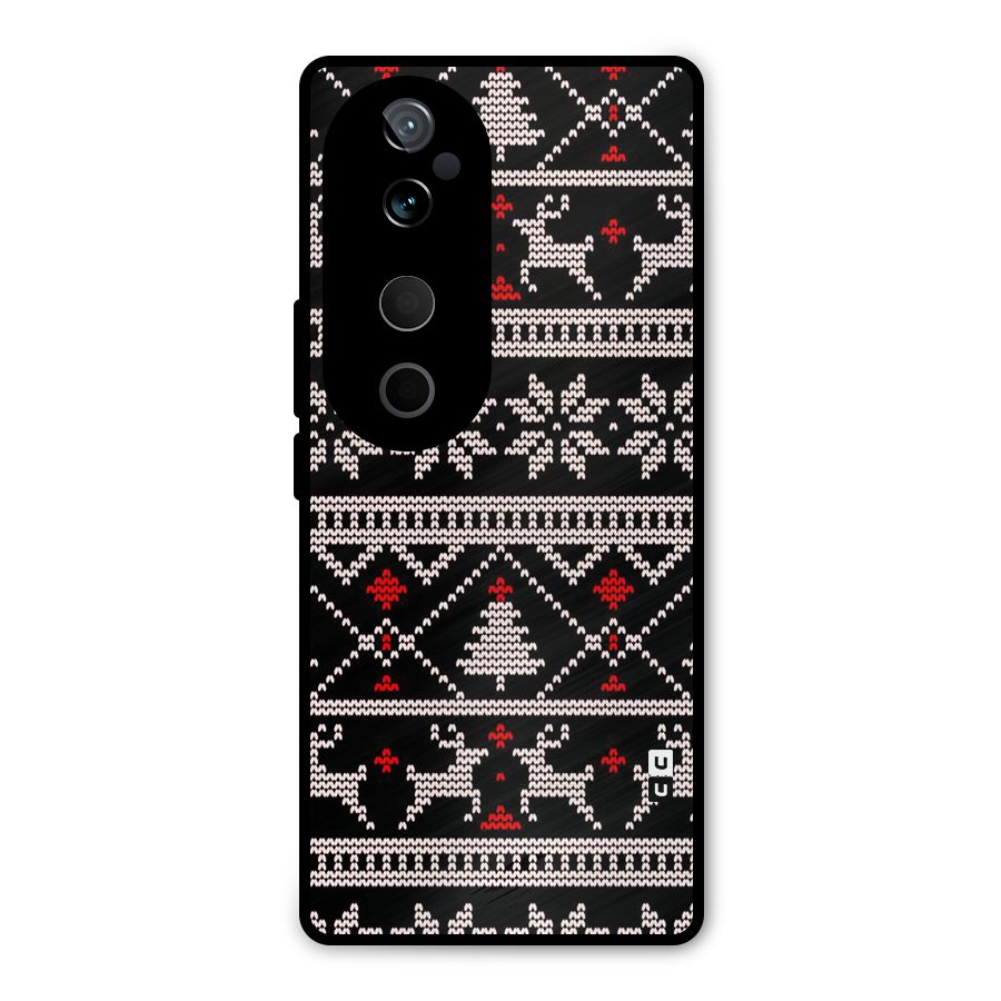 Christmas Seamless Aztec Metal Back Case for Vivo T3 Ultra