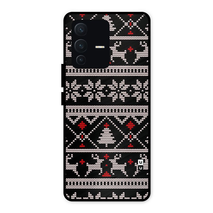 Christmas Seamless Aztec Metal Back Case for Vivo V23 5G