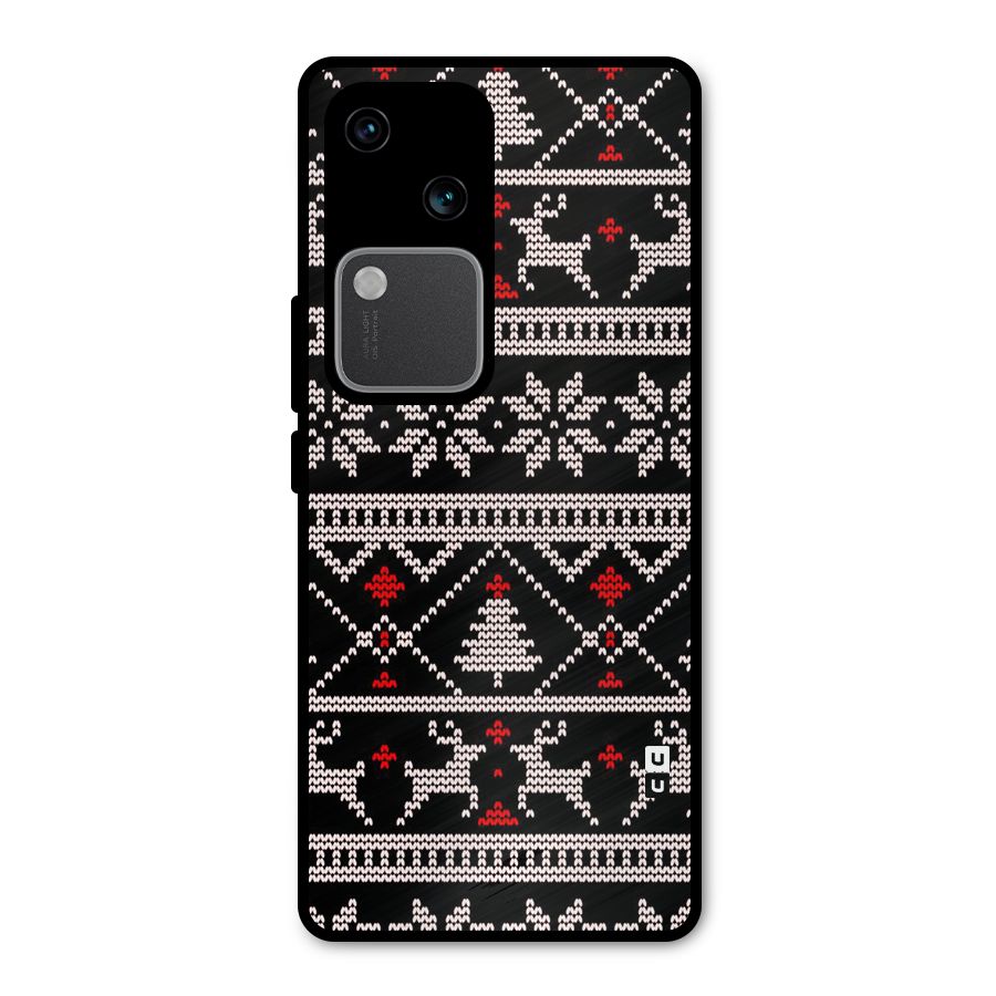 Christmas Seamless Aztec Metal Back Case for Vivo V30