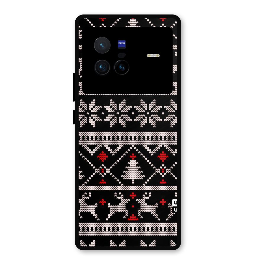 Christmas Seamless Aztec Metal Back Case for Vivo X80
