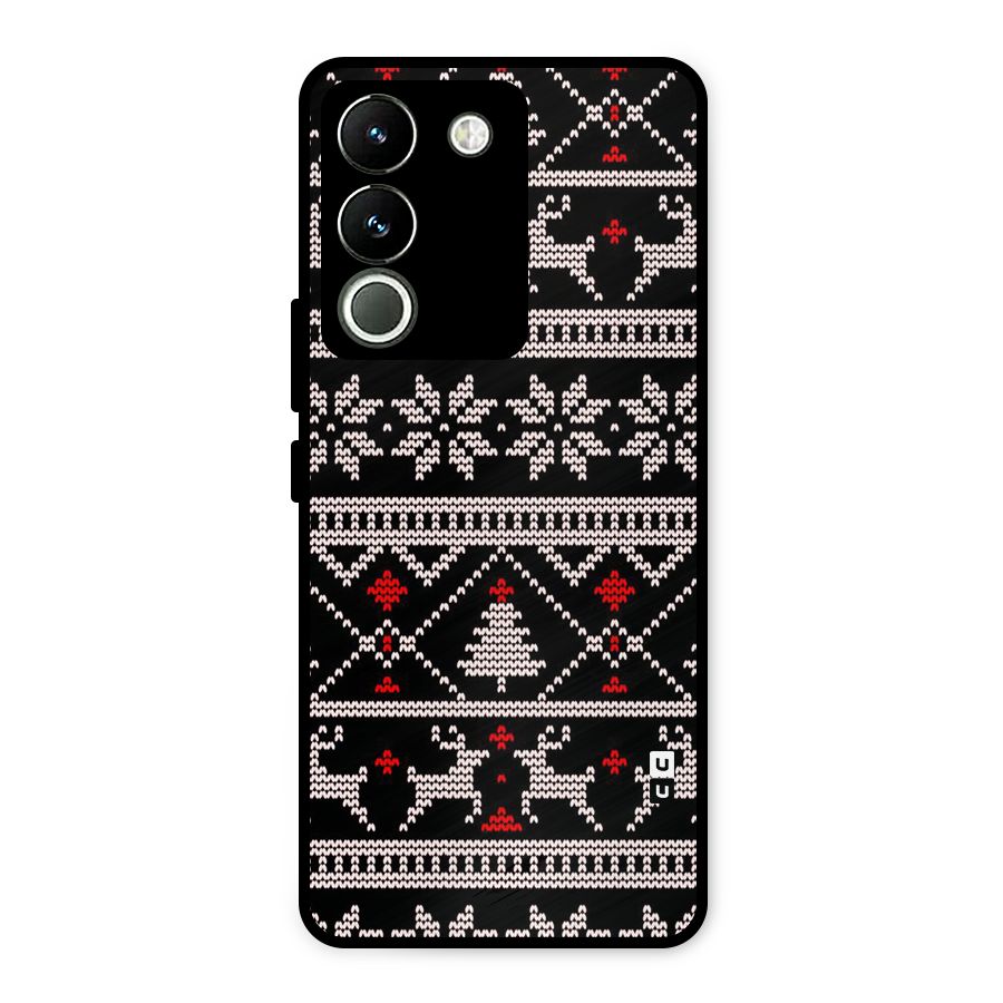 Christmas Seamless Aztec Metal Back Case for Vivo Y200