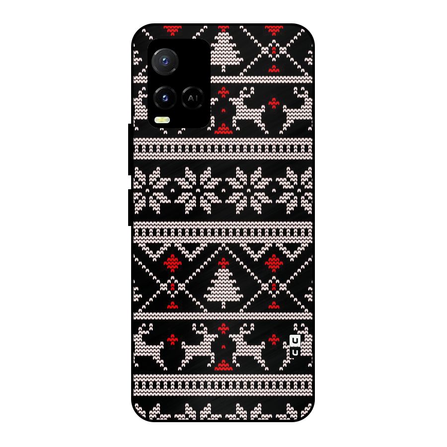 Christmas Seamless Aztec Metal Back Case for Vivo Y21T