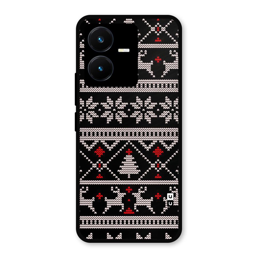 Christmas Seamless Aztec Metal Back Case for Vivo Y22