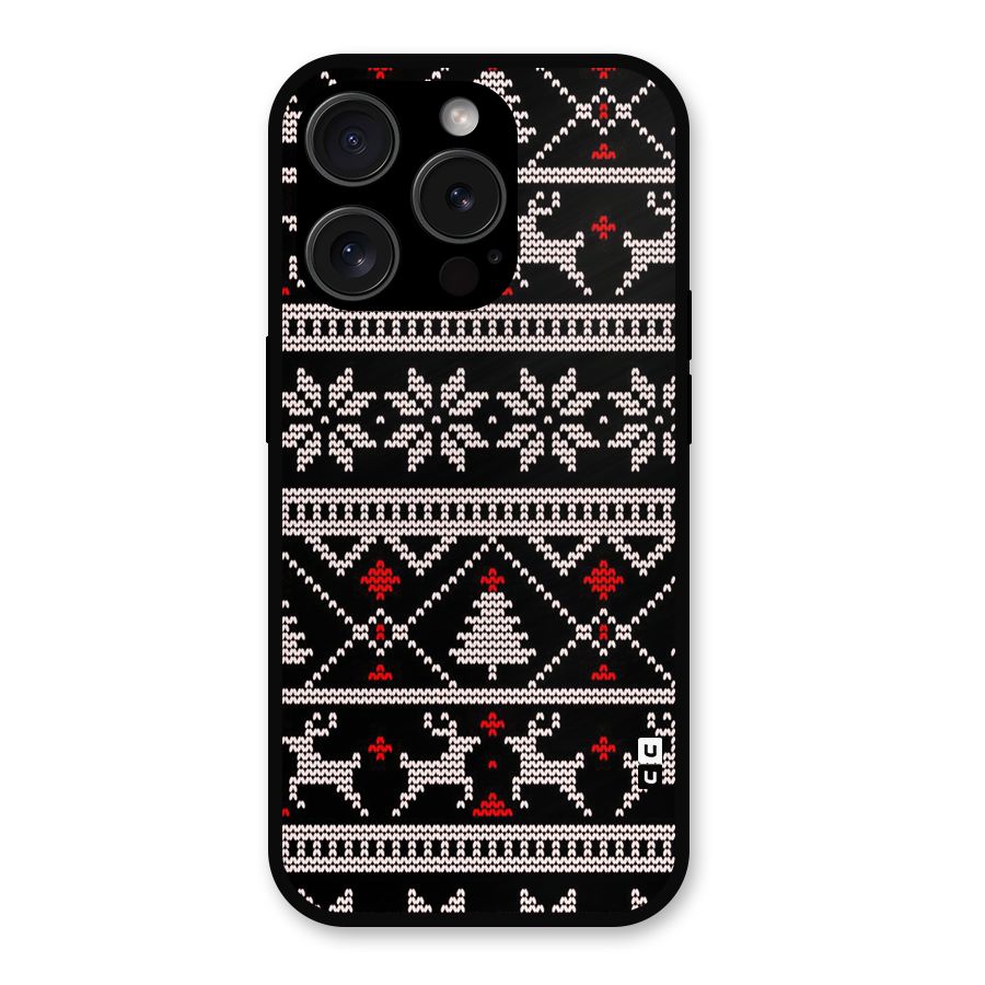 Christmas Seamless Aztec Metal Back Case for iPhone 15 Pro