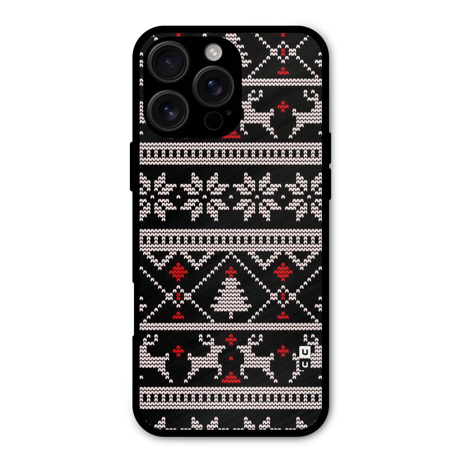 Christmas Seamless Aztec Metal Back Case for iPhone 16 Pro Max