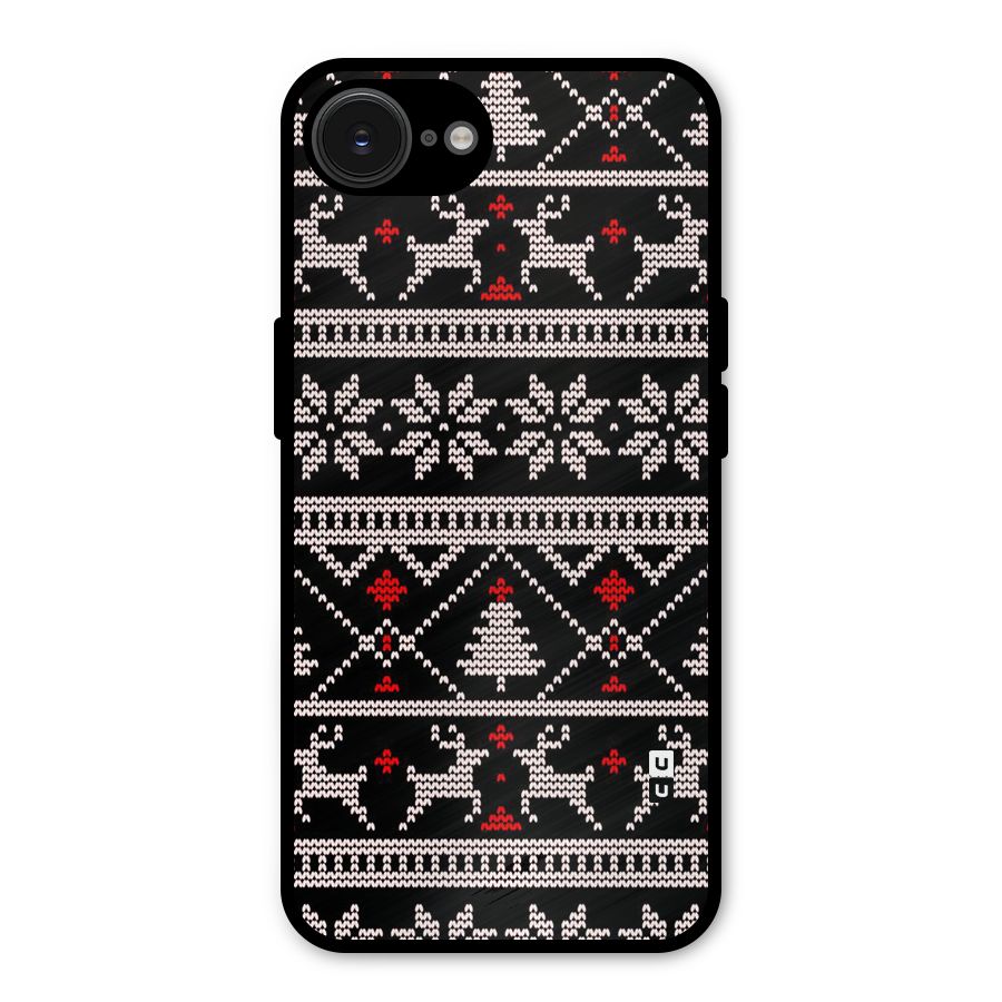 Christmas Seamless Aztec Metal Back Case for iPhone 16e