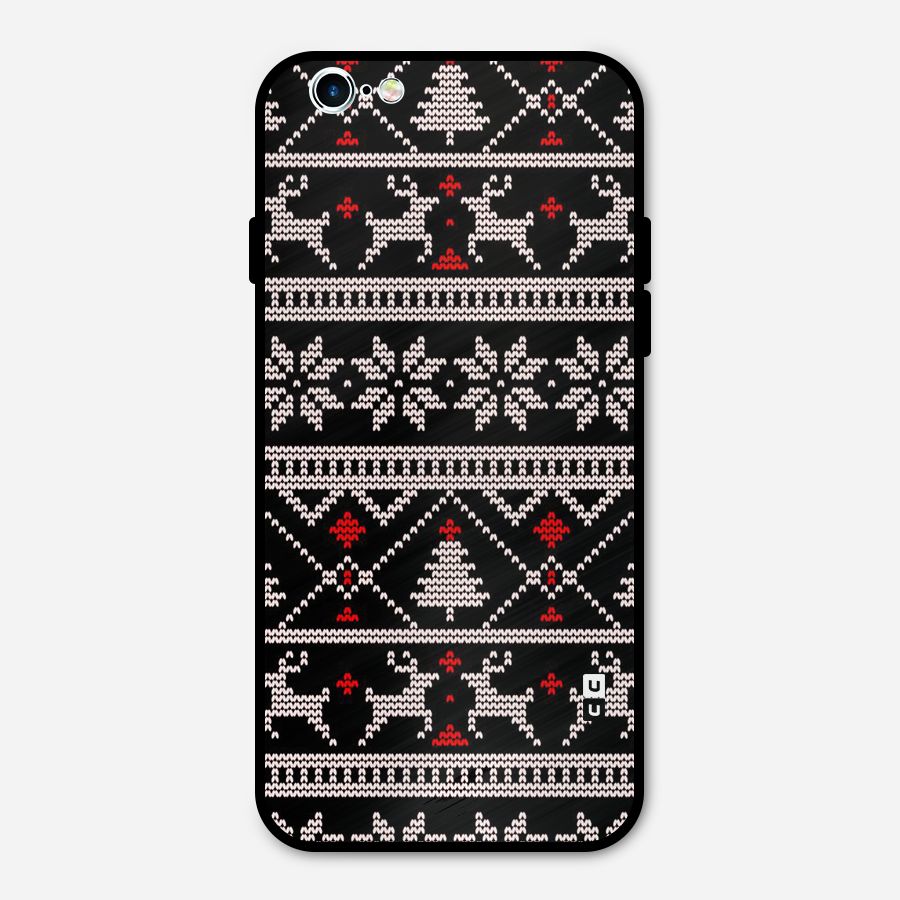 Christmas Seamless Aztec Metal Back Case for iPhone 6 6s