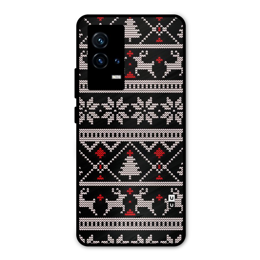Christmas Seamless Aztec Metal Back Case for iQOO 9 5G