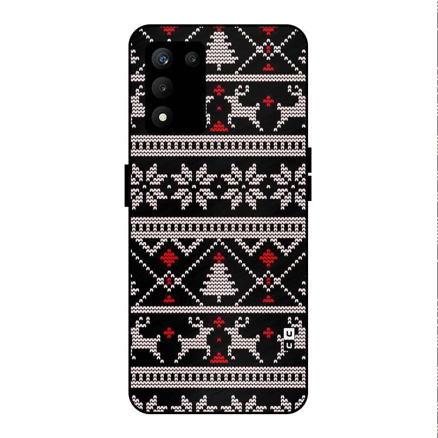 Christmas Seamless Aztec Metal Back Case for realme 9 5G SE