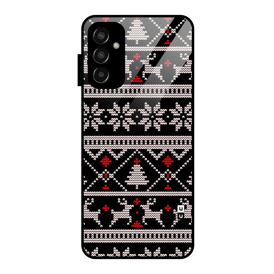 Christmas Seamless Aztec Pattern Glass Back Case for Galaxy F13