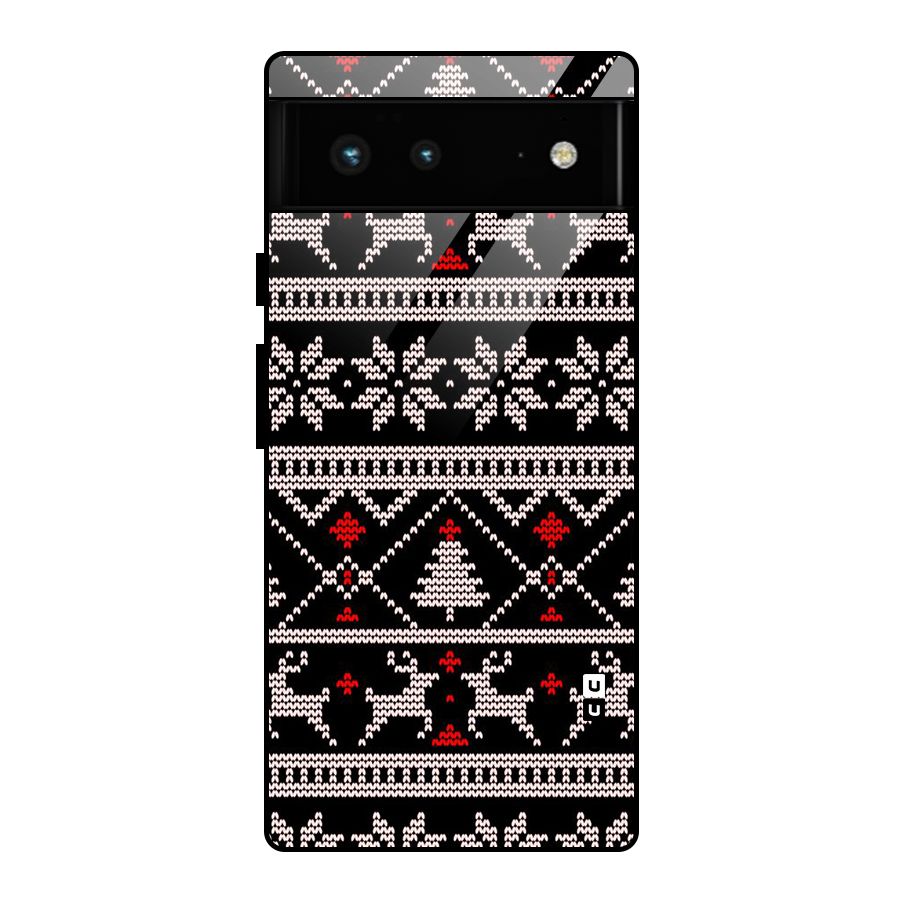 Christmas Seamless Aztec Pattern Glass Back Case for Google Pixel 6
