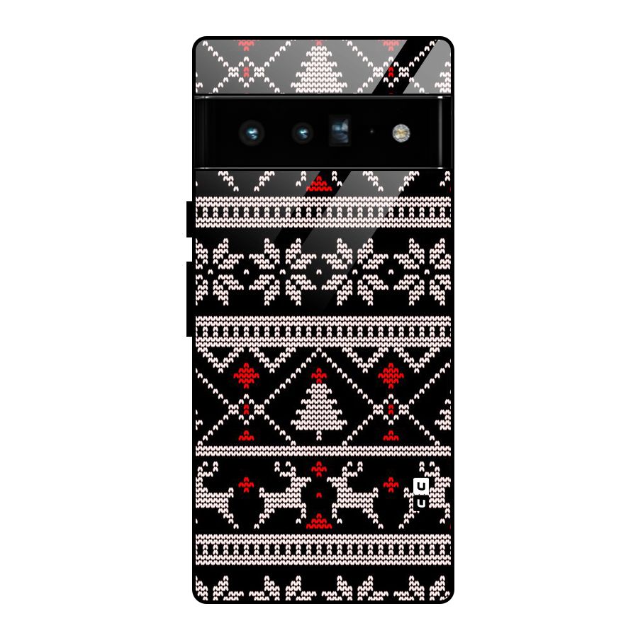 Christmas Seamless Aztec Pattern Glass Back Case for Google Pixel 6 Pro
