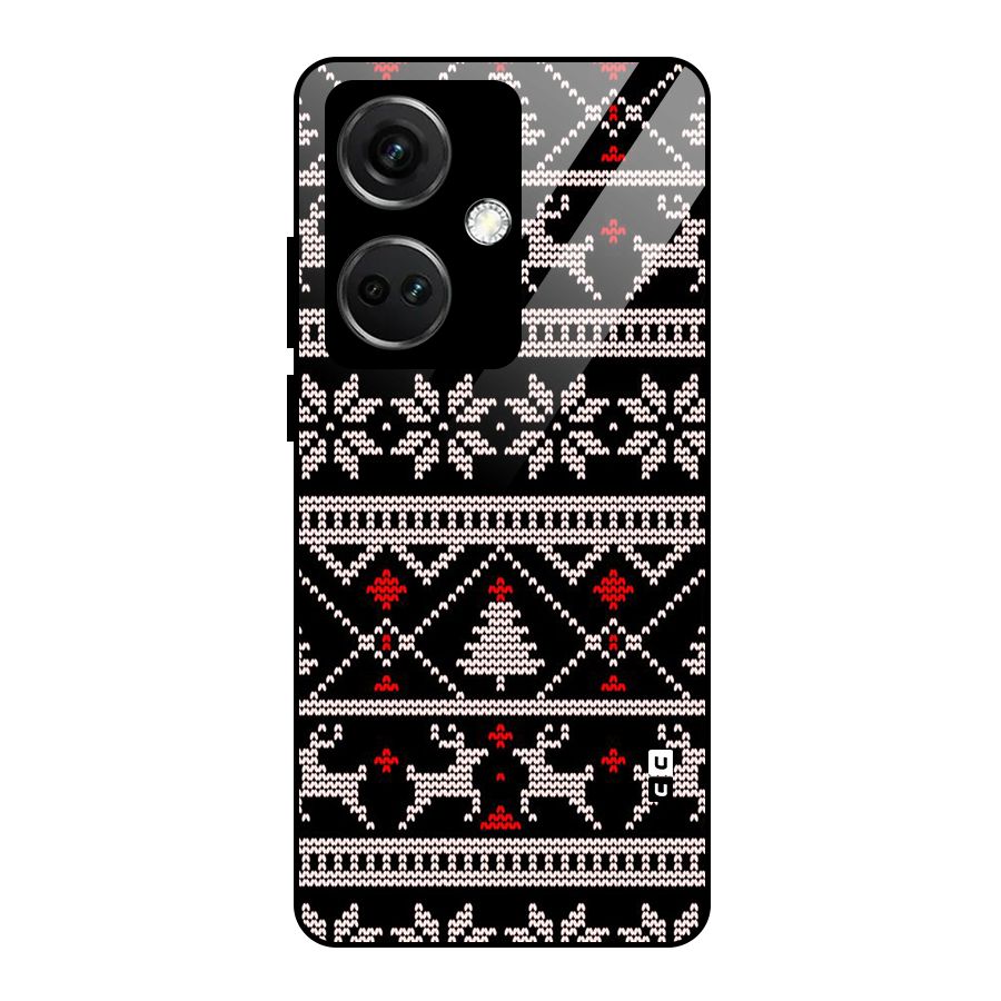 Christmas Seamless Aztec Pattern Glass Back Case for OnePlus Nord CE 3 5G