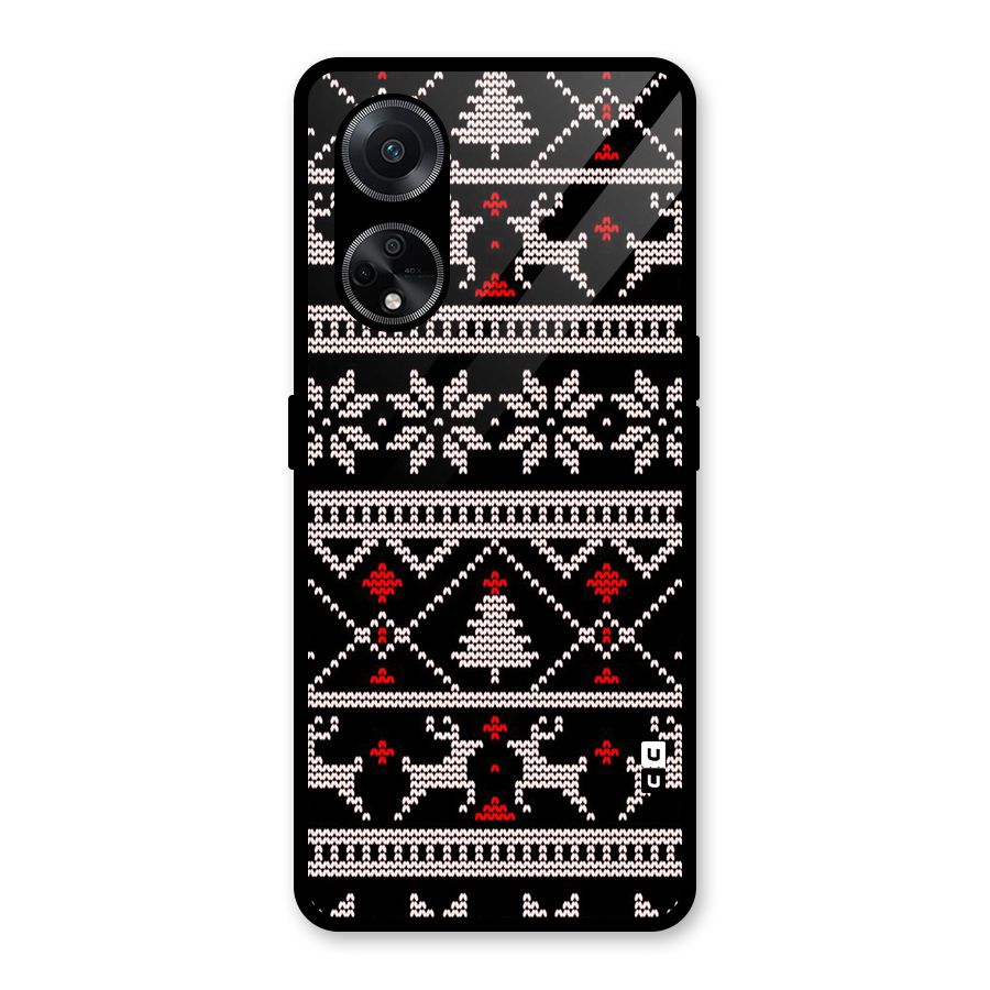 Christmas Seamless Aztec Pattern Glass Back Case for Oppo F23