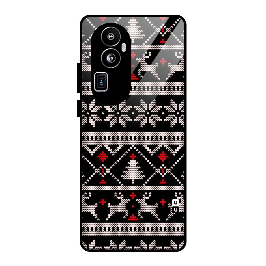 Christmas Seamless Aztec Pattern Glass Back Case for Oppo Reno10 Pro Plus