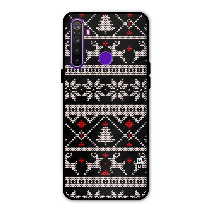 Christmas Seamless Aztec Pattern Glass Back Case for Realme 5s