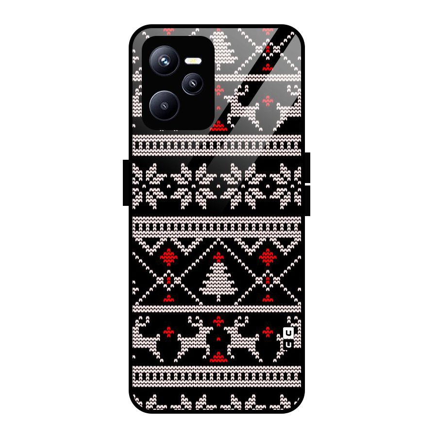Christmas Seamless Aztec Pattern Glass Back Case for Realme C35