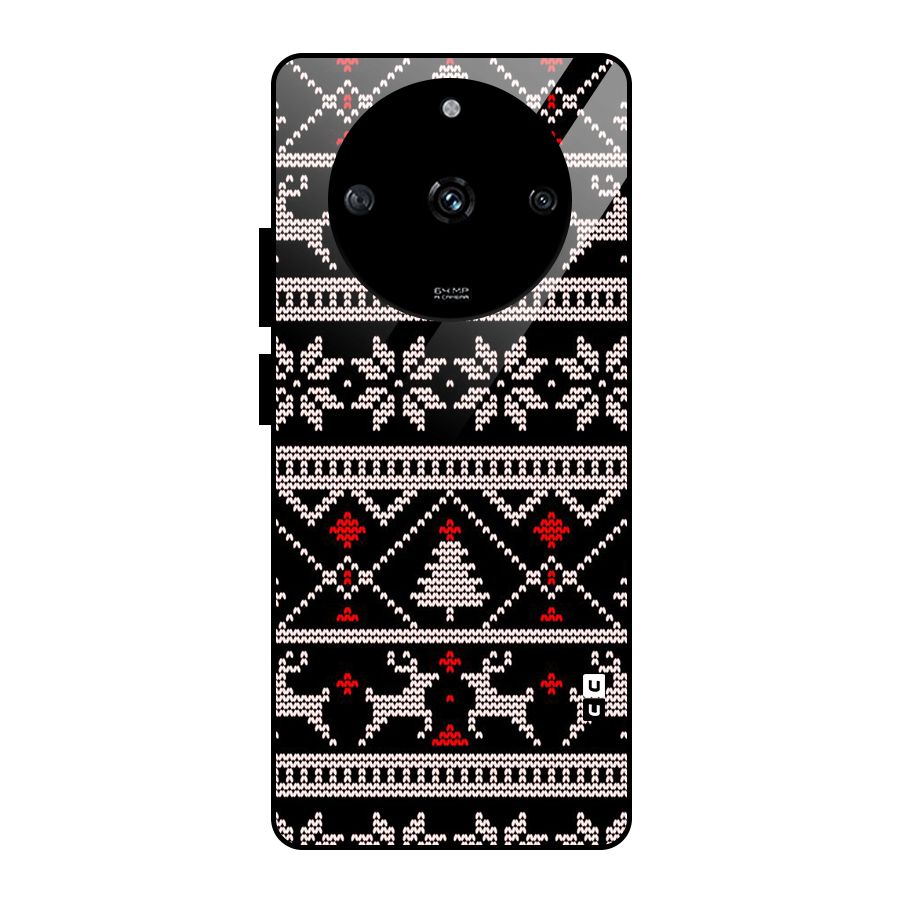 Christmas Seamless Aztec Pattern Glass Back Case for Realme Narzo 60 5G