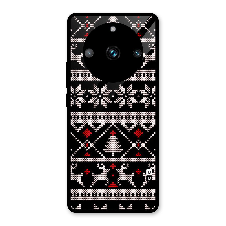 Christmas Seamless Aztec Pattern Glass Back Case for Realme Narzo 60 Pro