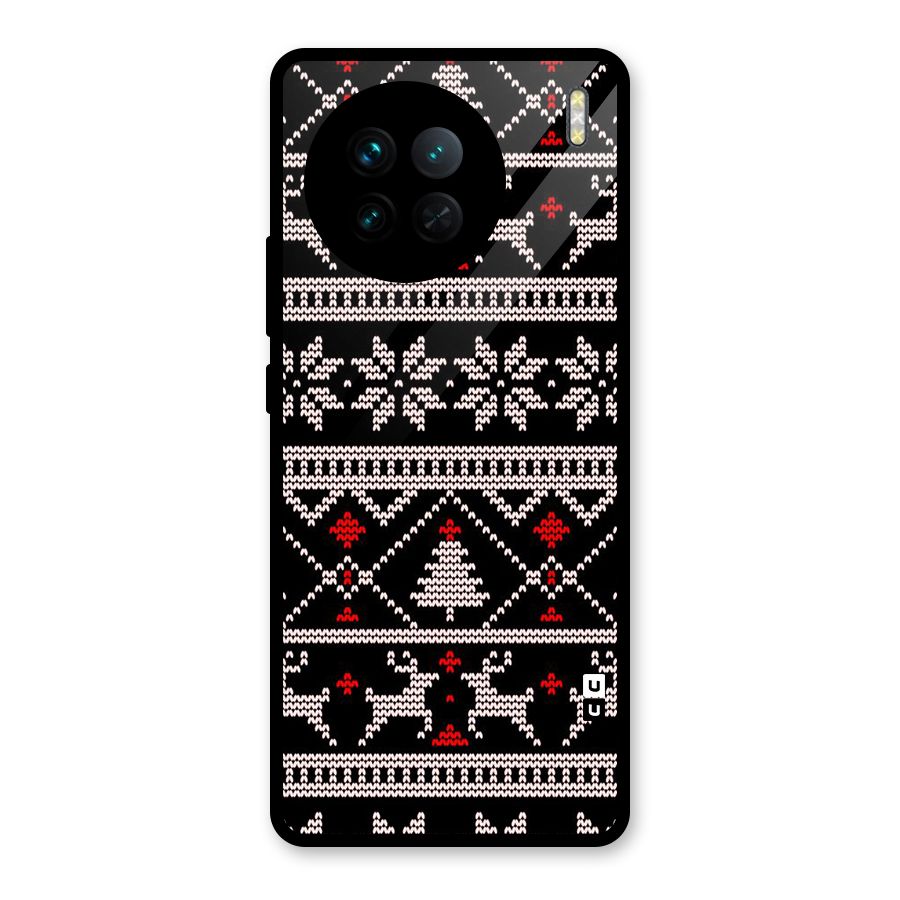 Christmas Seamless Aztec Pattern Glass Back Case for Vivo X90