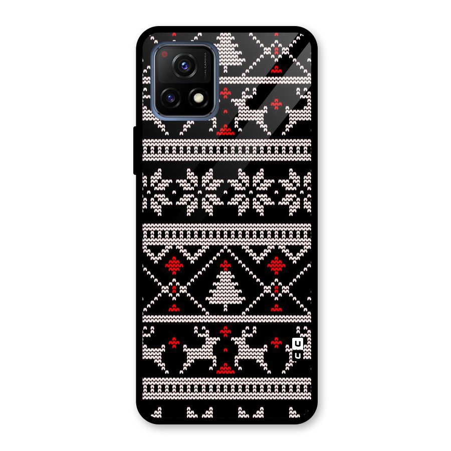 Christmas Seamless Aztec Pattern Glass Back Case for Vivo Y72 5G