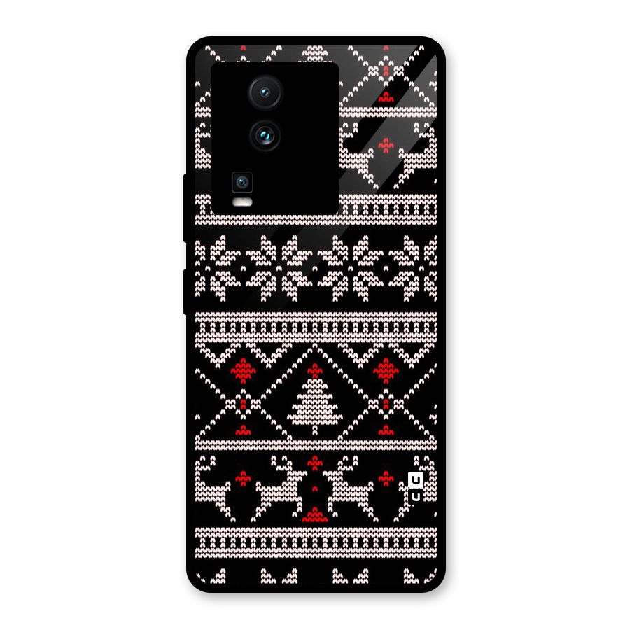 Christmas Seamless Aztec Pattern Glass Back Case for Vivo iQOO Neo 7