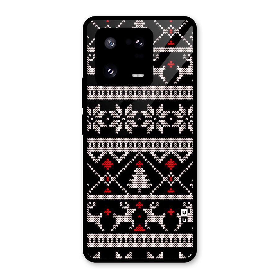 Christmas Seamless Aztec Pattern Glass Back Case for Xiaomi 13 Pro