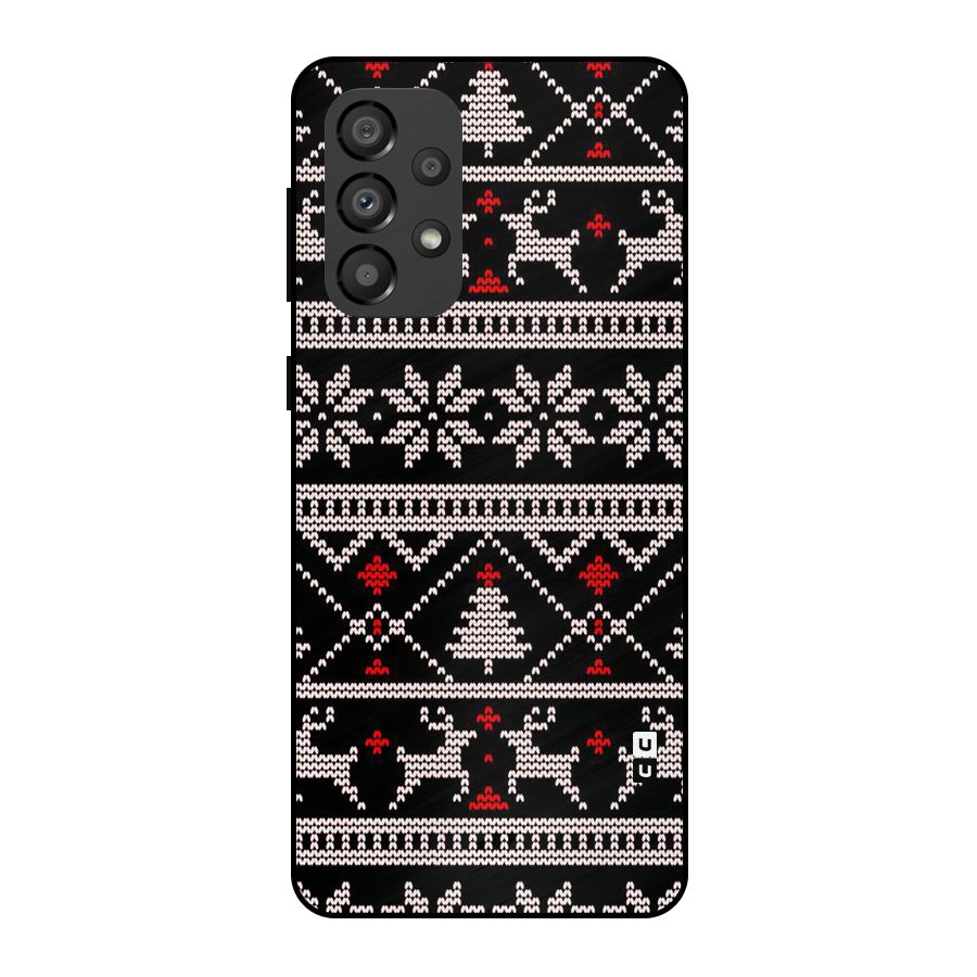 Christmas Seamless Aztec Pattern Metal Back Case for Galaxy A33 5G