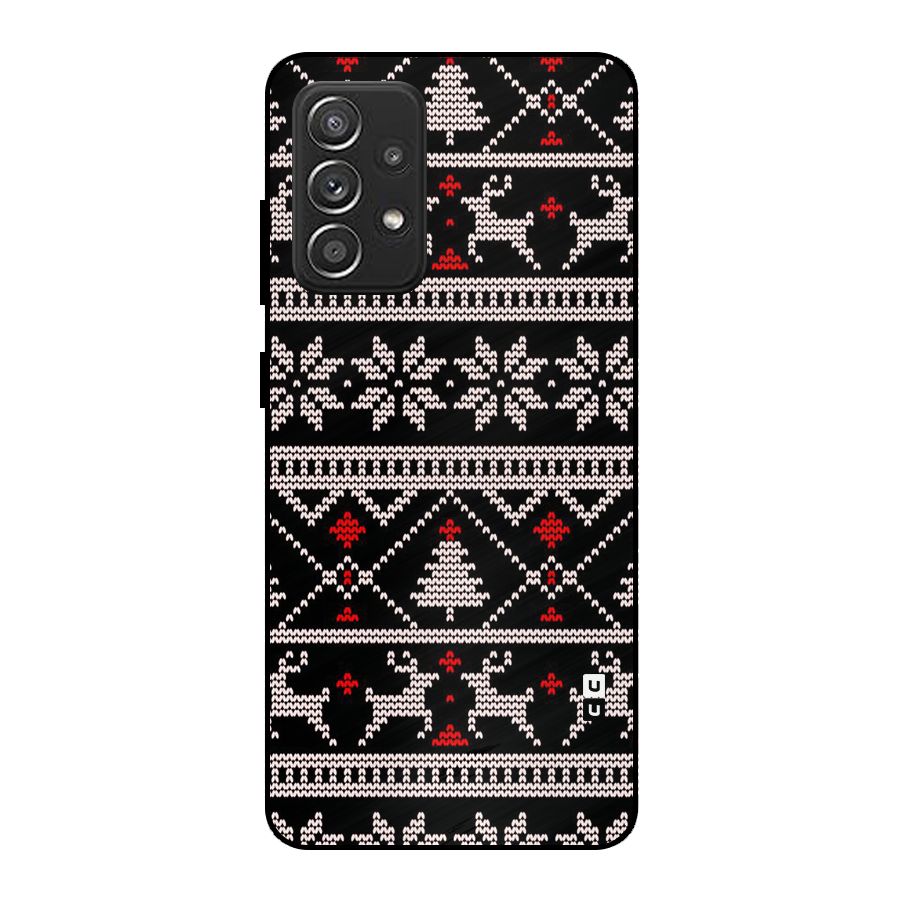 Christmas Seamless Aztec Pattern Metal Back Case for Galaxy A52s 5G