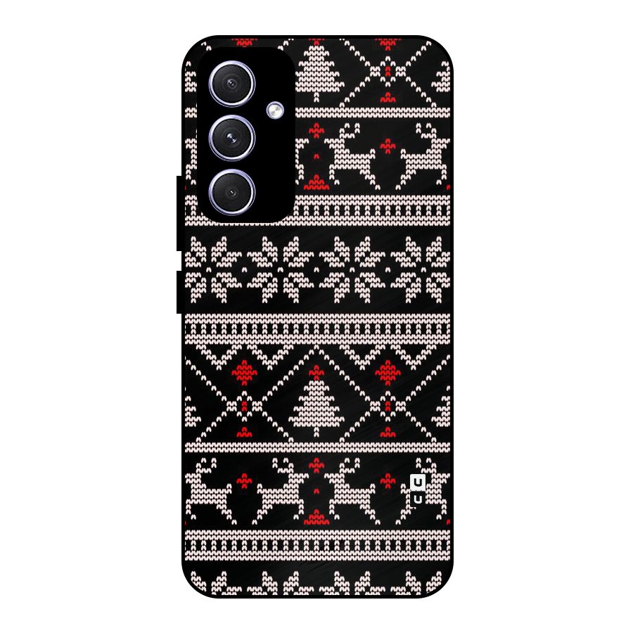Christmas Seamless Aztec Pattern Metal Back Case for Galaxy A54
