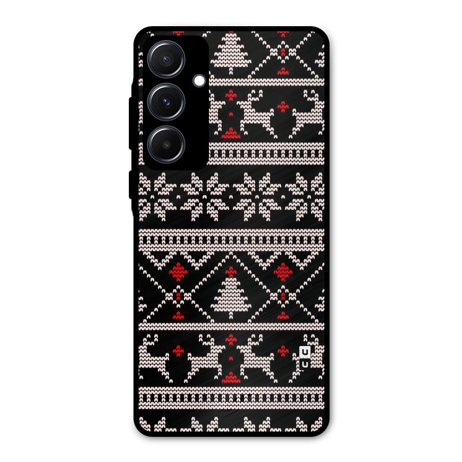 Christmas Seamless Aztec Pattern Metal Back Case for Galaxy A55
