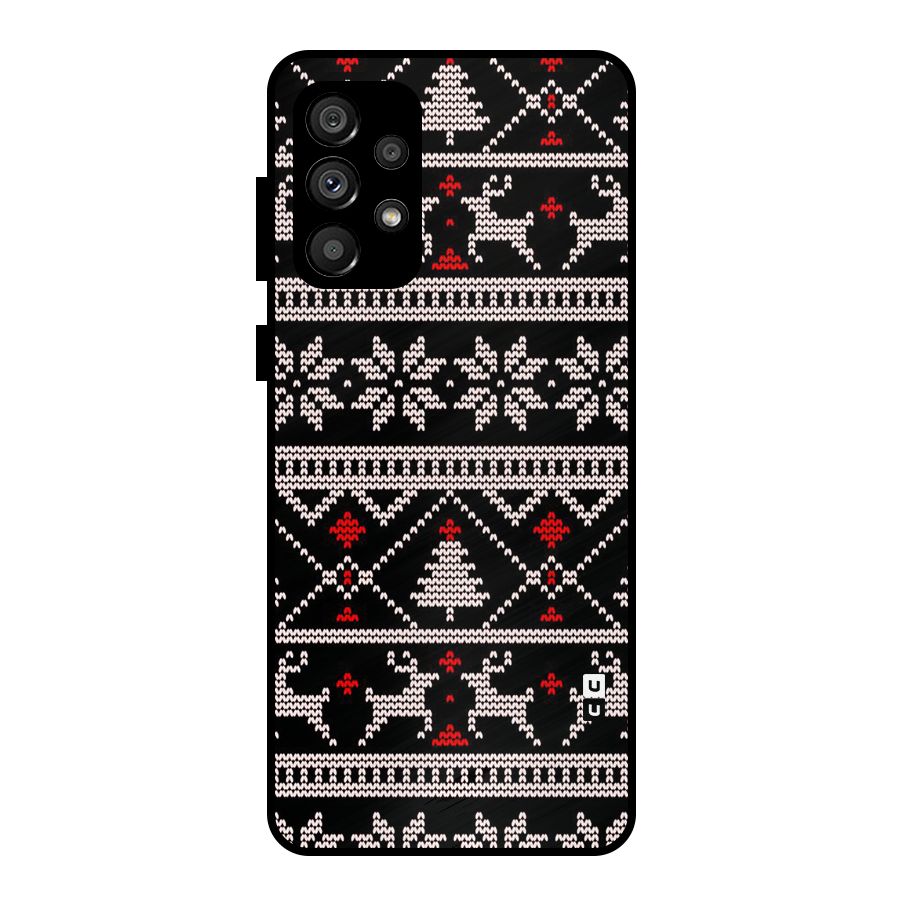 Christmas Seamless Aztec Pattern Metal Back Case for Galaxy A73 5G