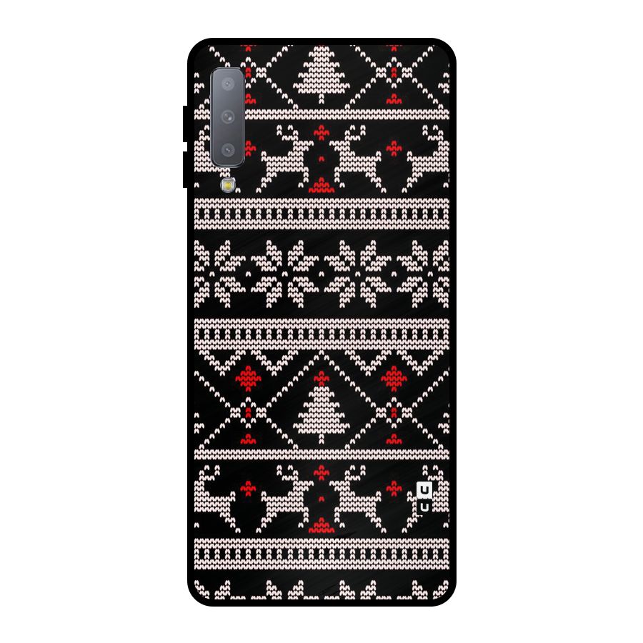 Christmas Seamless Aztec Pattern Metal Back Case for Galaxy A7 (2018)