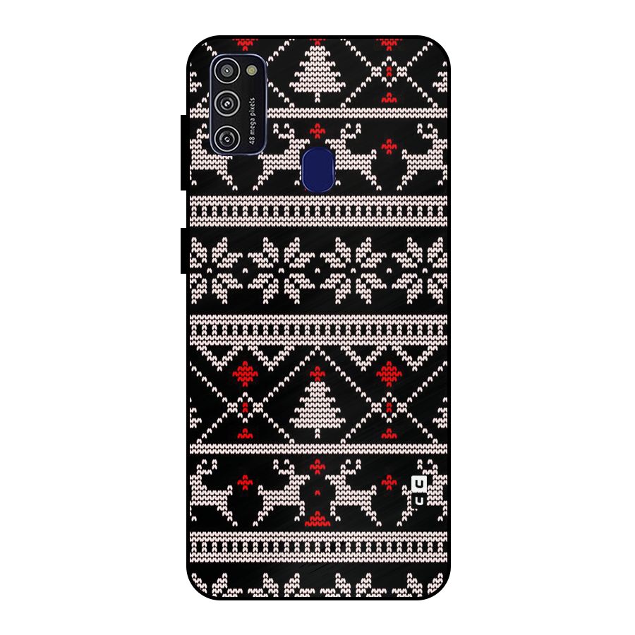 Christmas Seamless Aztec Pattern Metal Back Case for Galaxy M30s
