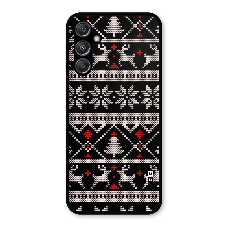 Christmas Seamless Aztec Pattern Metal Back Case for Galaxy M34 5G
