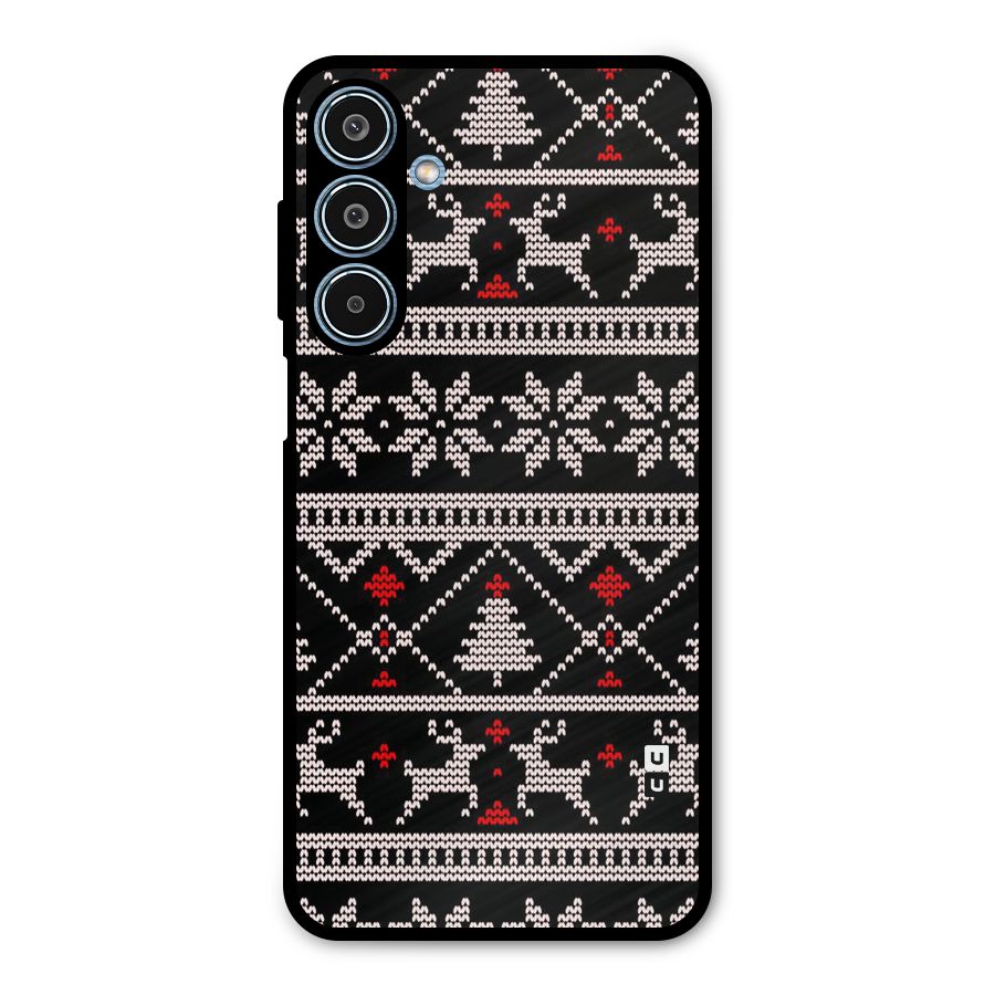 Christmas Seamless Aztec Pattern Metal Back Case for Galaxy M35