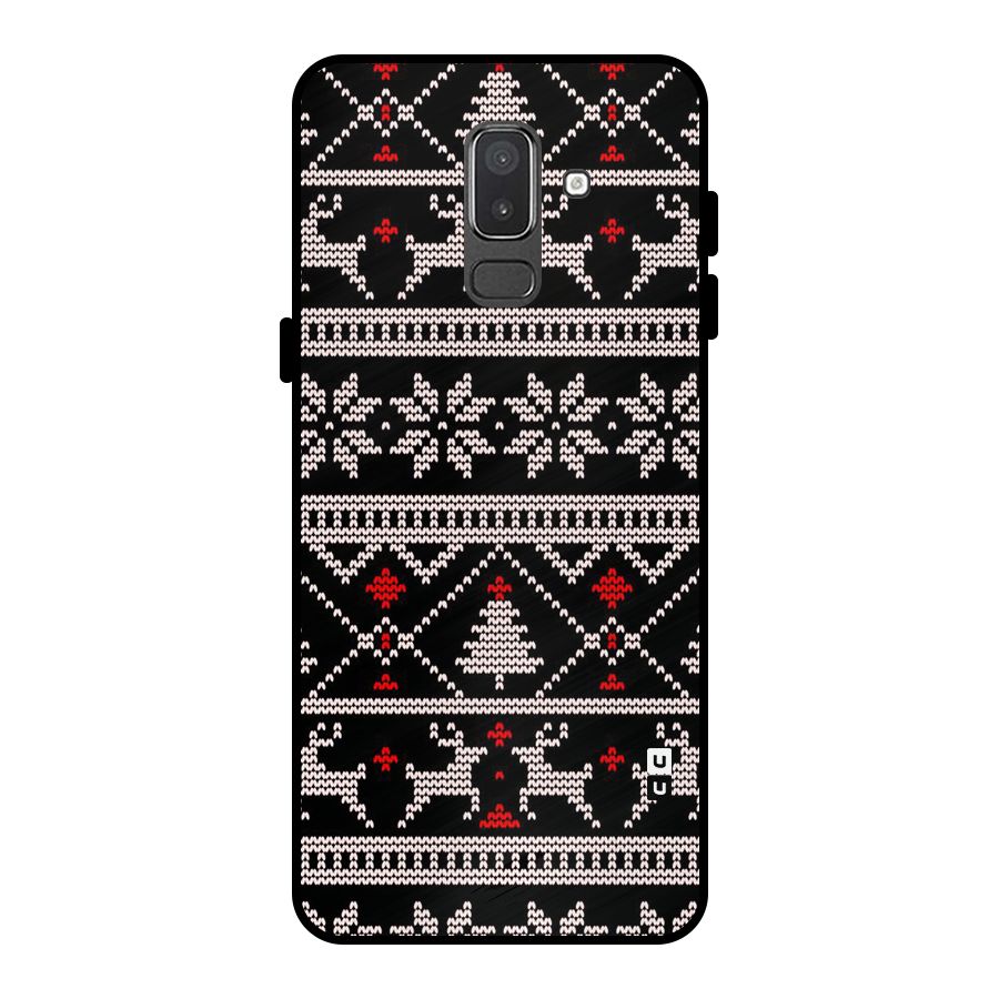 Christmas Seamless Aztec Pattern Metal Back Case for Galaxy On8 (2018)