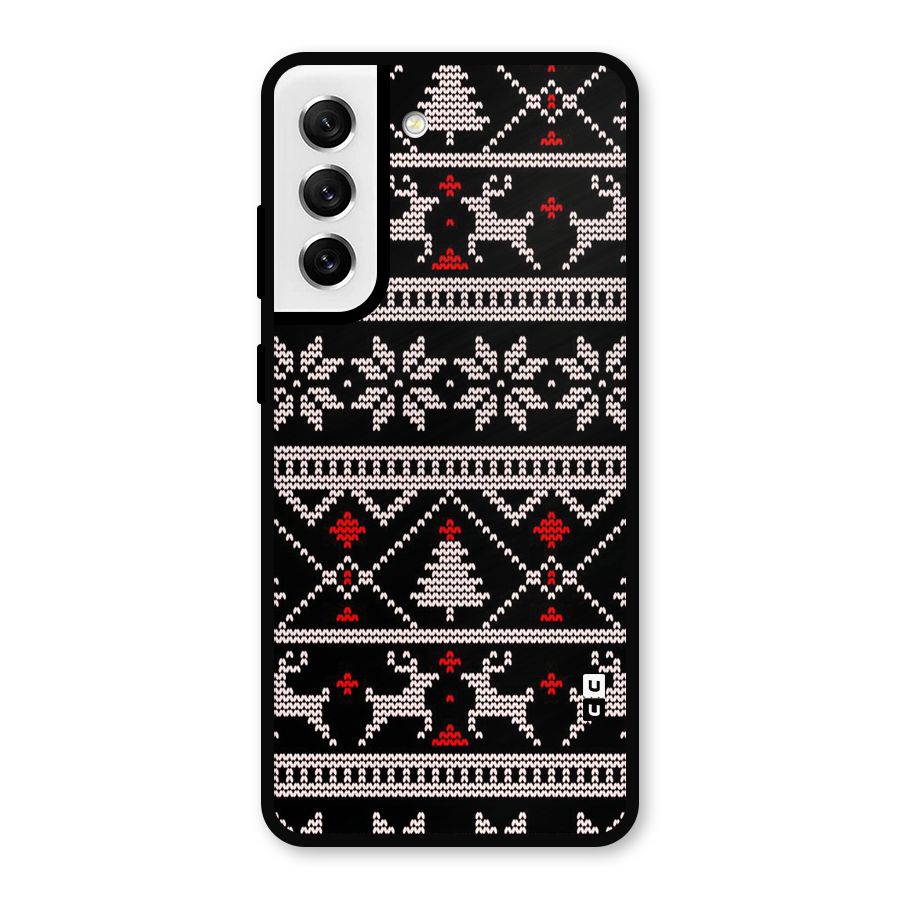 Christmas Seamless Aztec Pattern Metal Back Case for Galaxy S21 FE 5G
