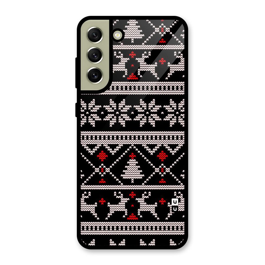 Christmas Seamless Aztec Pattern Metal Back Case for Galaxy S21 FE 5G (2023)