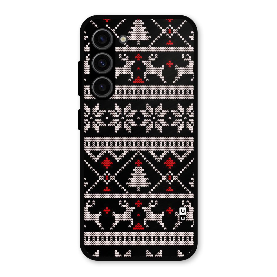 Christmas Seamless Aztec Pattern Metal Back Case for Galaxy S23